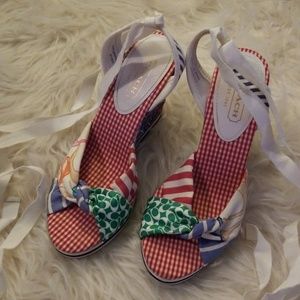 Coach Tammie Multicolor Wedges Size 6
